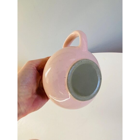 Vintage Harkerware Creamer and Sugar Bowl, Shell Pink Harkerware Stoneware, MCM - Picture 10 of 10